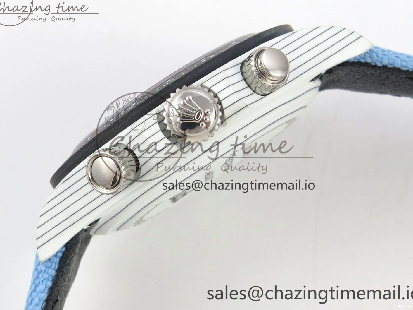 MiroTime 0403 Attractive Daytona DIW Carbon Case and Bezel DIWF Edition Black Dial on Blue Nylon Strap A 71